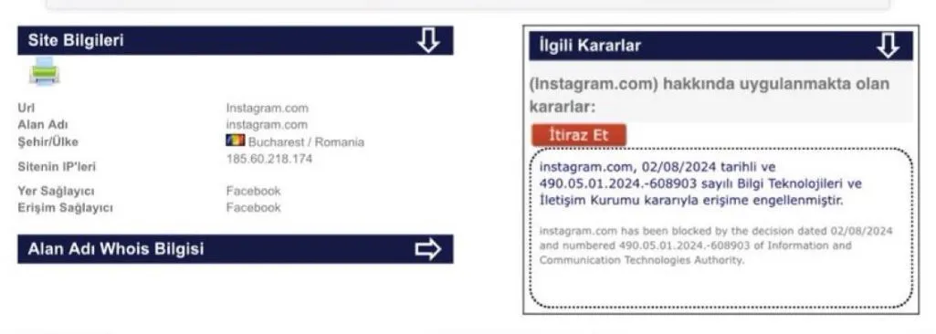 Instagram Blocat în Turcia