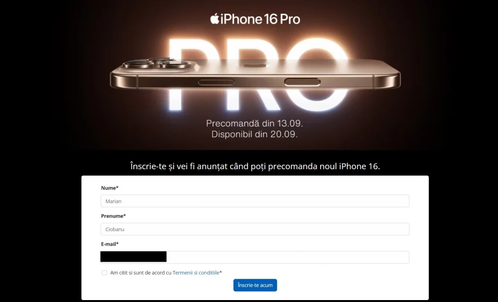 iPhone 16 Pro Max Preţ