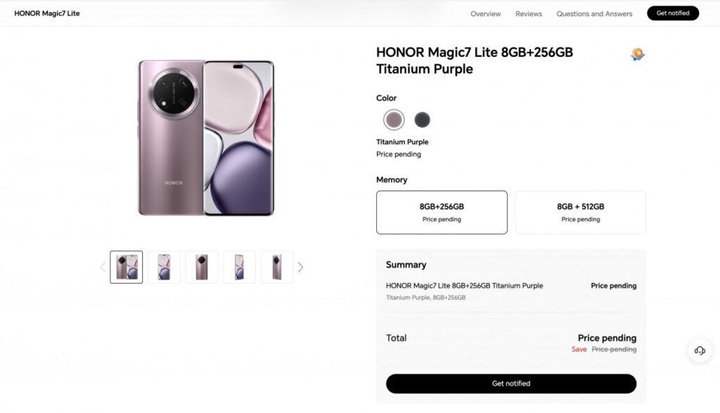 Honor Magic 7 Lite